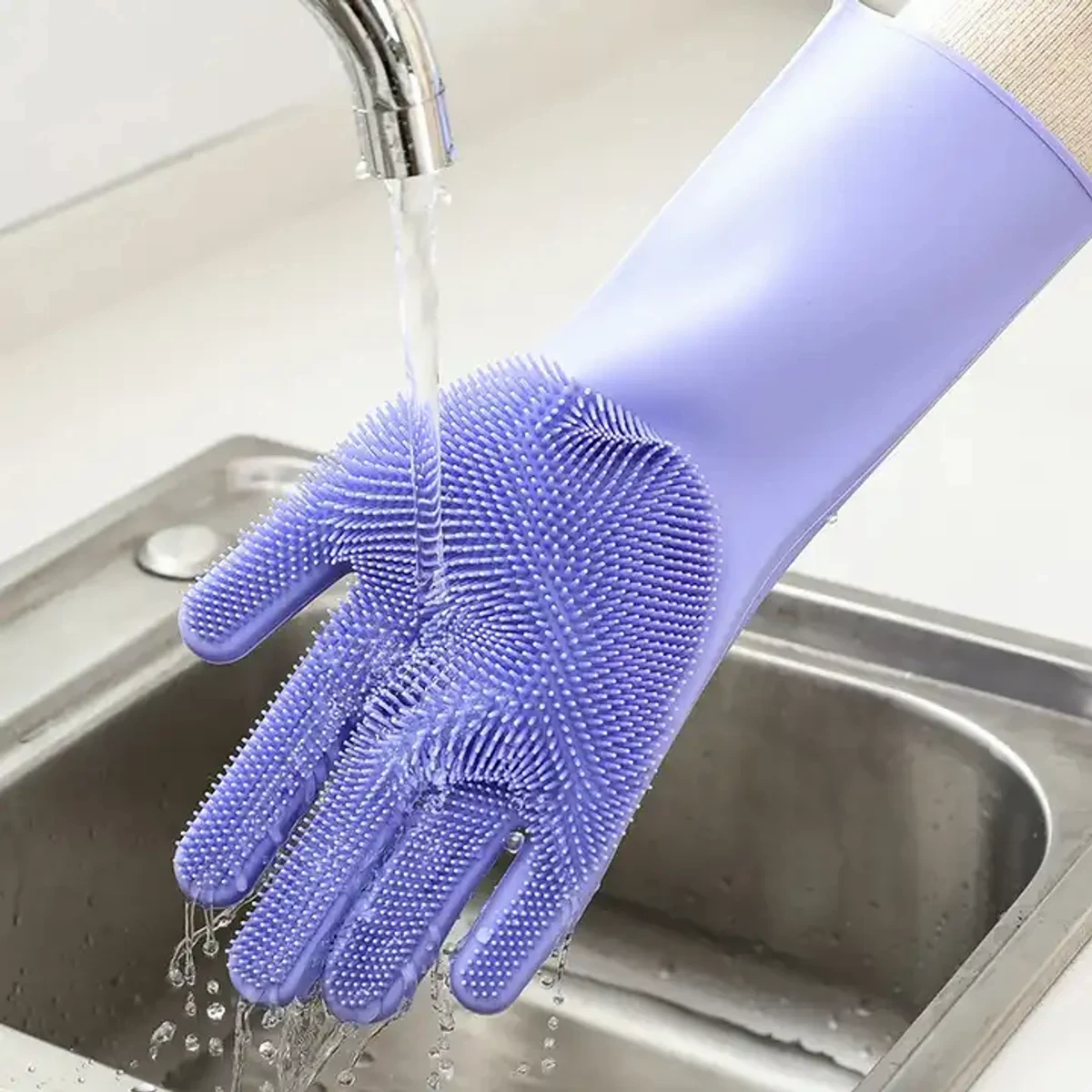 Silicon Scrubber | Dish Washer Hand Golves |1 Pair