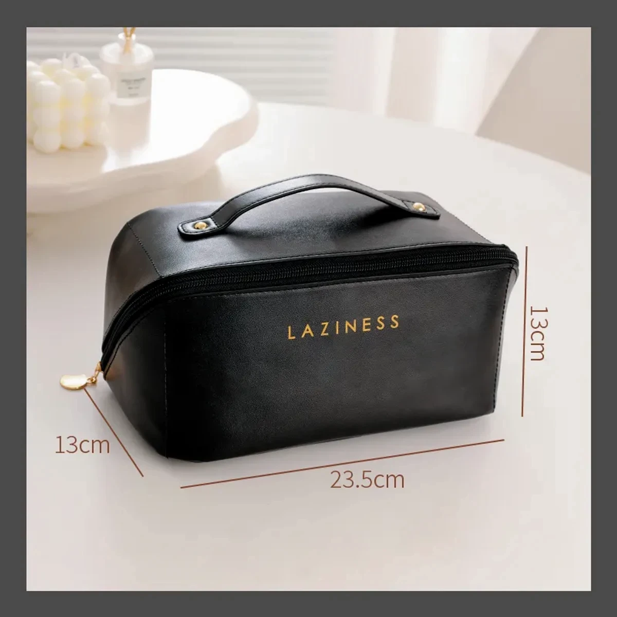 Large Capacity Travel Cosmetic Bag Multifunctional Storage Makeup Bag PU Leather Makeup Bag