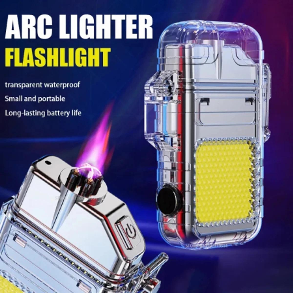 Waterproof Rechargeable Electric ARC Plasma Lighter with Flashlight