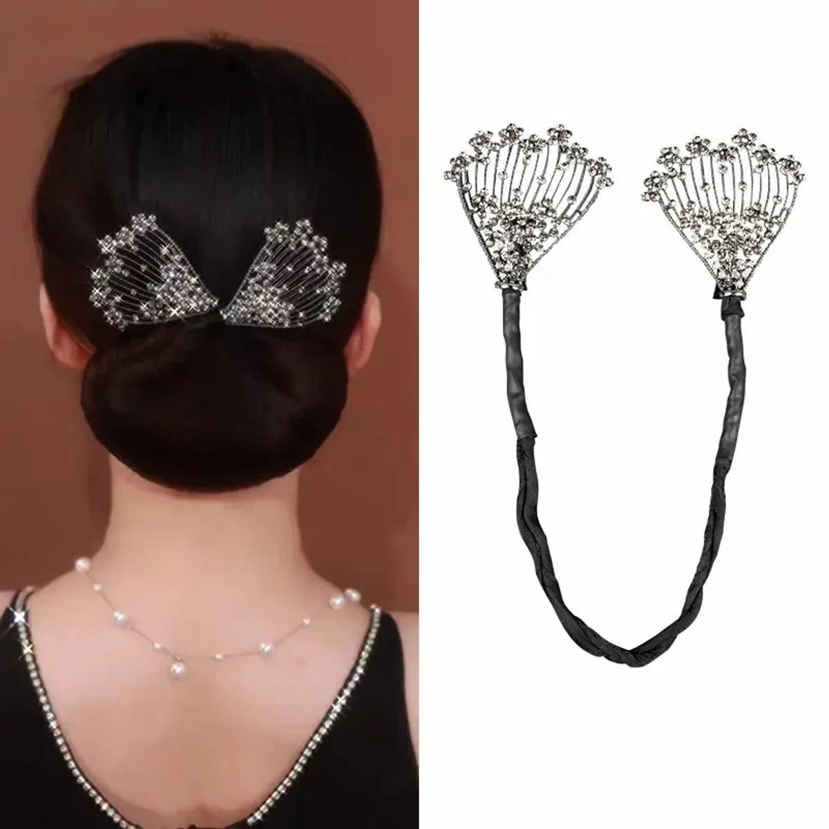 Rhinestone Crystal Deft Bun Hair Bun Maker Hair Twist French Stylish Donut Bun Maker Styling Twister for Women Hair Braider